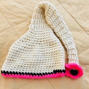 Cute hand crocheted toddler hat.